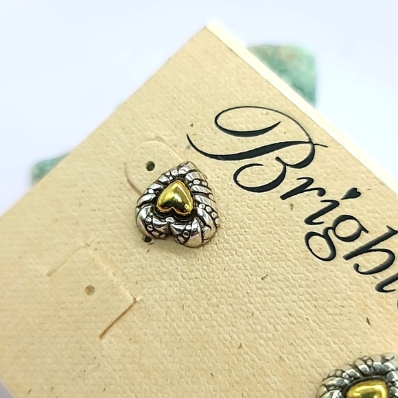 Brighton NOC Two-Tone Pebbled Heart Post Earrings from Nordstrom ❤️🥳🎉 Gr8 Gift - Picture 3 of 6